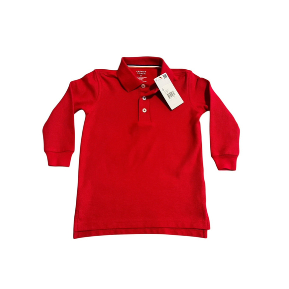 French Toast Other - French Toast Polo Shirt Boys Size 3T Red Long Sleeve Uniform Casual Wear NWT